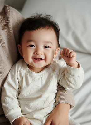 감정 컨셉 가족 관계 표정 사람 내부 신체부위 감각 CG 파일형식 아기 웃음 손 엄마 실내 편안함 시간 행복 어린이 함께함 주말 JPG 편집실사 편집이미지 의료성형뷰티