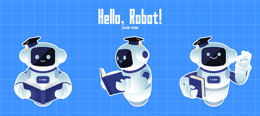 컬러 모션 문화예술 사람 예절 파일형식 로봇 캐릭터 책 읽기 인사 춤 디자인 파란색 백그라운드 포즈 어린이 교육 기술 상징 표현 상상력 소프트웨어 국내일러스트 일러스트 PSD