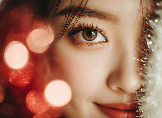 컨셉 표정 신체부위 눈_신체부위 CG 파일형식 사람 얼굴 장식 빛 백그라운드 미소 뷰티풀 감정 헤어스타일 매력적 눈동자 JPG 편집실사 편집이미지 의료성형뷰티