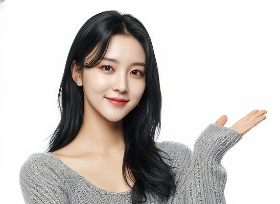 JPG 모델 편집이미지 라이프스타일 여자 얼굴 포즈 백그라운드 밝음 웃음 사람 손짓 회색 흰색 표현 메시지 스웨터 오른손 의료성형뷰티 편집실사 AI인물포토 AI콘텐츠 손 컬러 상의 모션 표정 생활 신체부위 CG 파일형식 AI포토