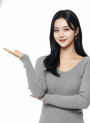 JPG 모델 편집이미지 직업 라이프스타일 손 여자 포즈 백그라운드 안내 미소 사람 카메라 흰색 스웨터 의료성형뷰티 스타일 편집실사 AI인물포토 AI콘텐츠 컬러 상의 표정 생활 신체부위 전자제품 CG 파일형식 AI포토