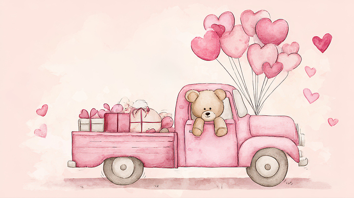 모양 감정 인형 컬러 컨셉 자동차 사람 이벤트 태양 파일형식 AI콘텐츠 트럭 곰인형 하트 풍선 선물 분홍색 장식 백그라운드 동물 장면 사랑 귀여움 풍경 행복 햇빛 어린이 축제 기념일 질감 JPG AI일러스트 일러스트