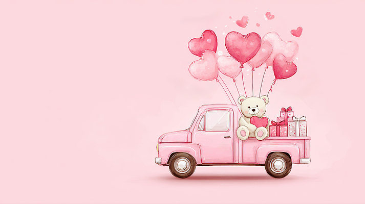 모양 감정 산업 인형 컬러 컨셉 자동차 이벤트 파일형식 AI콘텐츠 트럭 곰인형 풍선 하트 선물 분홍색 장식 운송업 귀여움 기념일 놀이 사랑 마음 아이템 백그라운드 축하 장면 디자인 JPG AI일러스트 일러스트
