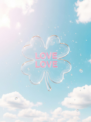 JPG 구름 편집이미지 감정 백그라운드 자연 하늘 사랑 이벤트 여름 물방울 표현 투명 분위기 클로버 그림 밝은색 이미지편집 AI컴퓨터그래픽 AI콘텐츠 자연요소 계절 컨셉 생태계 파일형식