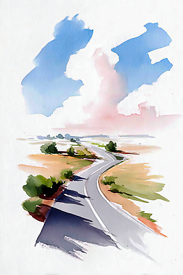 식물 길 교통시설 라이프 생태계 파일형식 AI콘텐츠 도로 하늘 풍경 나무 도시 자연 일상 여행 백그라운드 그림 색감 수채화 JPG AI일러스트 일러스트