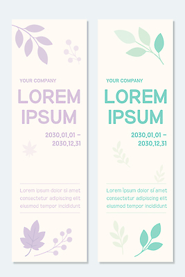 템플릿 배너 비즈니스 세로 세트 파일형식 벡터 디자인 회사 식물 날짜 그래픽 연도 정보 컬러 마케팅 장식 레이아웃 배너템플릿 AI파일 배너세트 세로배너