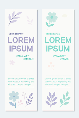 식물 템플릿 배너 컨셉 비즈니스 세로 세트 파일형식 벡터 디자인 세로배너 날짜 계획 꽃 컬러 정보 그래픽 인포그래픽 회사 배너템플릿 AI파일 배너세트