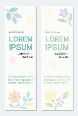 식물 템플릿 배너 컨셉 비즈니스 세로 세트 연도 파일형식 벡터 회사 계획 문서 디자인 모션 꽃 정보 예시 2023년 컬러 배열 그래픽 배너템플릿 AI파일 배너세트 세로배너