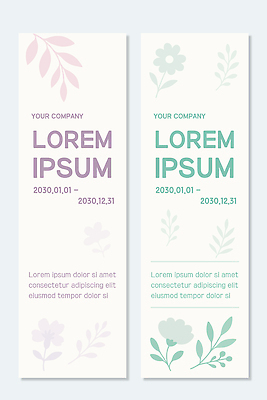 템플릿 배너 비즈니스 세로 세트 기록 파일형식 벡터 디자인 회사 날짜 장식 식물 표기 문서 레이아웃 그래픽 컬러 백그라운드 배열 배너템플릿 AI파일 배너세트 세로배너