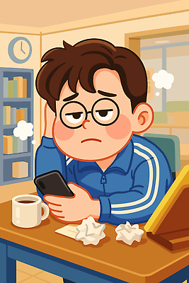 교육 남자 감정 음료 어린이 가구 컨셉 사람 라이프 핸드폰 스마트기기 구직 파일형식 벡터 소년 도서관 스마트폰 고민 커피 책 지루함 표정 생각 의자 탁자 쓰레기 학습 휴식 청소년 일상 오브젝트 집중 고독 일러스트 국내일러스트 AI파일 취업준비생