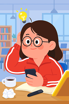 교육 감정 음료 컨셉 문구용품 말하기 라이프 핸드폰 스마트기기 상점 사무용품 구직 파일형식 벡터 학생 아이디어 카페 스마트폰 커피 공책 생각 고민 창의성 학습 일상 대화 자유 모션 디자인 도구 메모지 실험 작업 일러스트 국내일러스트 AI파일 취업준비생