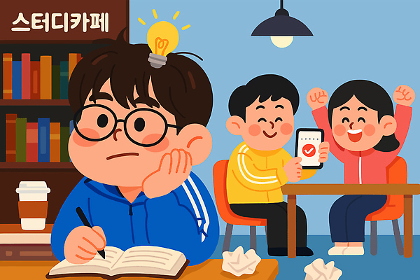 교육 감정 음료 가구 컨셉 관계 문구용품 표정 말하기 사람 라이프 핸드폰 스마트기기 상점 구직 파일형식 벡터 카페 학습 친구 스마트폰 기쁨 서재 남자 여자 탁자 커피 종이 공책 조명 일상 모션 즐거움 대화 만남 웃음 일러스트 국내일러스트 AI파일 취업준비생