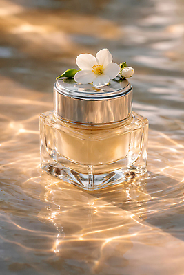 JPG 편집이미지 꽃 자연 표면 조명 장식 물 뷰티 반사 화장품 크림 스킨케어 뷰티풀 수분크림 수분_꽃가루 편집실사 AI컴퓨터그래픽 AI콘텐츠 자연요소 식물 CG 생태계 파일형식