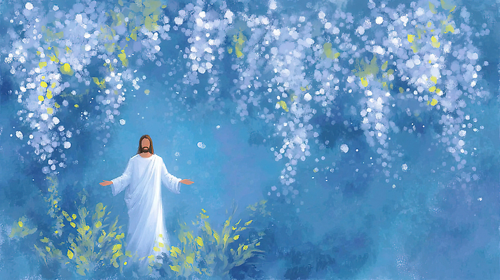 JPG 손 꽃 여유 예술 백그라운드 일러스트 자연 대화 풍경 파란색 평화 예수 영혼 신비 그림 장면 신성 영감 존재 환상 국내일러스트 AI일러스트 AI콘텐츠 식물 감정 컬러 컨셉 말하기 신체부위 신_종교 생태계 파일형식