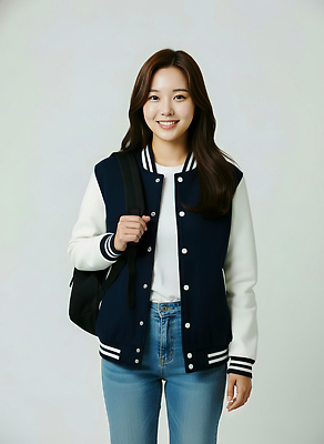 JPG 편집이미지 학생 옷 대학생 가방 모션 웃음 사람 생활 파란색 청춘 흰색 대학교 편집실사 AI인물포토 AI콘텐츠 잡화 컬러 컨셉 학교 표정 CG 파일형식 AI포토