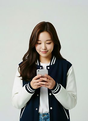 JPG 편집이미지 옷 여자 감정 대학생 통신 일상 스마트폰 소파 스크린 편안함 놀기 편집실사 AI인물포토 AI콘텐츠 학생 의자 모션 사람 라이프 핸드폰 스마트기기 감각 CG 파일형식 AI포토