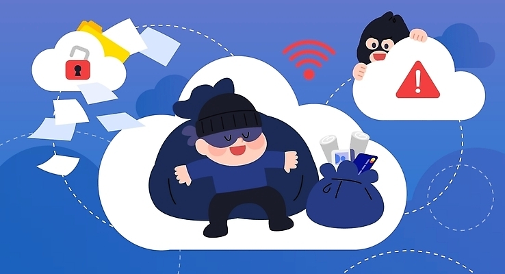 컨셉 모션 안전 전자제품 정보 범죄 서비스 파일형식 벡터 유출 클라우드서비스 보안 해킹 자료 경고 절도 캐릭터 저장소 컴퓨터 기술 통신 사이버 공격 위협 위험 접근 네트워크 일러스트 국내일러스트 AI파일 정보유출 개인정보