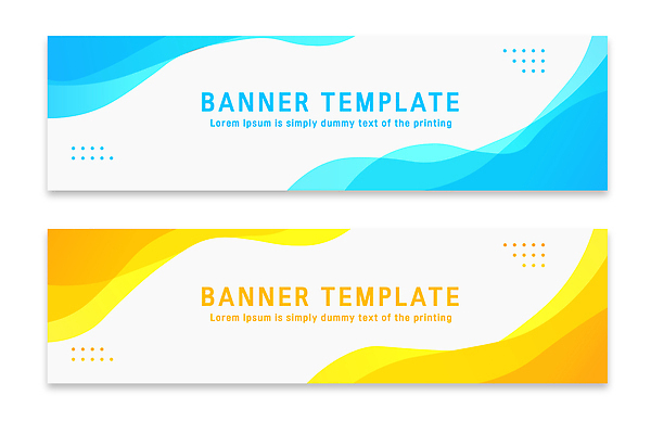 템플릿 디자인 배너 배너템플릿 가로배너 컬러 패턴 곡선 텍스트 그래픽 파란색 노란색 디지털 작업 웹디자인 배너세트 AI파일 선 무늬 가로 세트 파일형식 벡터