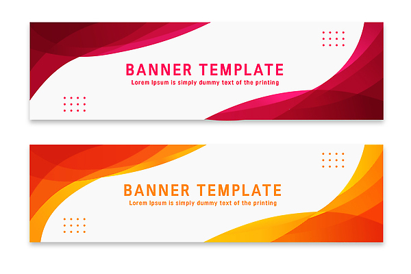 템플릿 디자인 배너 배너템플릿 가로배너 컬러 그래픽 빨간색 디지털 주황색 흰색 알림 마케팅 예시 웹디자인 스타일 배너세트 AI파일 가로 세트 파일형식 벡터