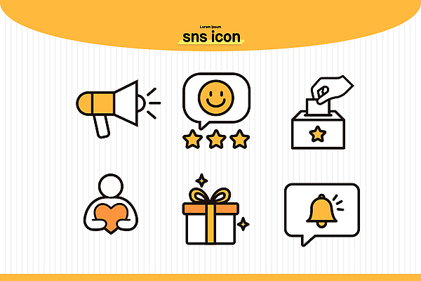 아이콘 문자 컨셉 선거 파일형식 벡터 소셜네트워크 디자인 기호 의견 선물 투표 경고 알림 사용자 소통 소셜미디어 표현 피드백 2D아이콘 AI파일