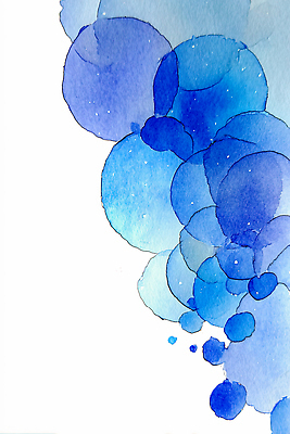 JPG 모양 디자인 감정 예술 컬러 일러스트 자연 추상 수채화 형상 회화 파란색 물감 원형 결합 크기 배열 부드러움 겹침 국내일러스트 AI일러스트 AI콘텐츠 도형 무늬 말하기 미술도구 감각 생태계 파일형식