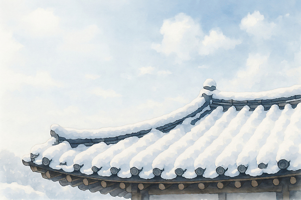 JPG 나무 전통 건축 문화 단풍 겨울 일러스트 자연 하늘 지붕 한옥 주택 한국 풍경 맑음 고요 시골 눈 시간 차가움 한옥마을 국내일러스트 AI일러스트 AI콘텐츠 자연요소 식물 한국전통 계절 아시아 고건축 잎 날씨 건물 마을 생태계 파일형식