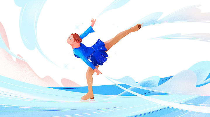 계절 스포츠용품 올림픽 컨셉 운동선수 건강 미술 이벤트 연도 파일형식 스케이트 포즈 균형 사람 운동 우아함 백그라운드 물결 겨울 예술 스포츠 모션 연습 공연 작품 그림 표현 일러스트 국내일러스트 PSD 2026년 국가대표 동계올림픽