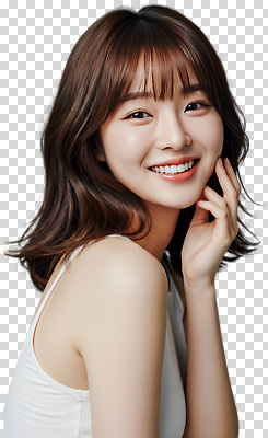 감정 표정 사람 신체부위 생태계 파일형식 미소 여자 얼굴 포즈 손 턱 헤어스타일 자연 백그라운드 표현 행복 편집이미지 PNG