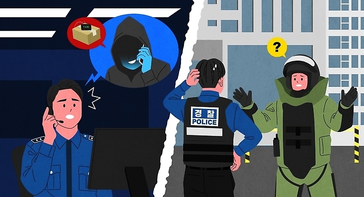 직업 무기 컨셉 모션 안전 신고 파일형식 벡터 경찰 통화 사건 폭발물 긴급 보안 탐지 범죄 위험 소통 문의 서비스 국내일러스트 일러스트 AI파일 허위신고