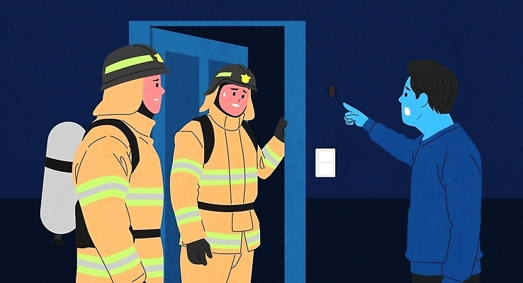 컨셉 모션 말하기 긴급 도움 구조원 소방 사건 신고 파일형식 벡터 소방관 대화 문 방화복 사람 구출 안전 화재 설명 응급 방문 서비스 협력 위험 보호 직업 연습 국내일러스트 일러스트 AI파일 허위신고