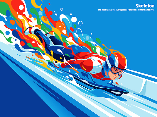 자연요소 스포츠 컬러 올림픽 컨셉 보호장비 파일형식 벡터 스켈레톤 겨울스포츠 운동선수 경기 속도 헬멧 고글 파란색 그림 체육 경쟁 포즈 연습 얼음 대회 국내일러스트 일러스트 AI파일 동계올림픽 역동적