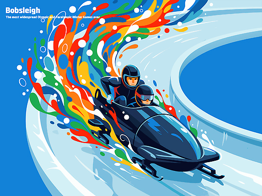 스포츠 올림픽 컨셉 겨울스포츠 건강 미술 최고 파일형식 벡터 봅슬레이 트랙 운동선수 코너 속도 운동 경쟁 협력 연습 경기 드로잉 코스 우승 퍼포먼스 컬러 국내일러스트 일러스트 AI파일 동계올림픽 역동적