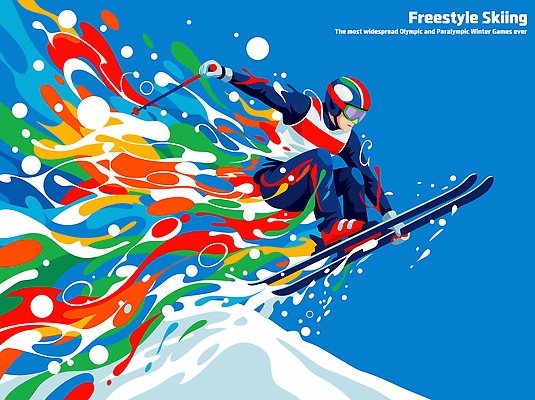 옷 계절 감정 스포츠 올림픽 컨셉 모션 스키 겨울스포츠 파일형식 벡터 프리스타일 운동선수 겨울 기술 점프 컬러 산 스키장 경기 즐거움 연습 대회 스키복 국내일러스트 일러스트 AI파일 동계올림픽 역동적