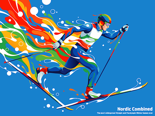 계절 스포츠 올림픽 컨셉 스키 겨울스포츠 건강 경기 파일형식 벡터 노르딕복합 운동선수 스키타기 운동 예술 컬러 겨울 경쟁 포즈 Speed 동계올림픽 국내일러스트 일러스트 AI파일 역동적