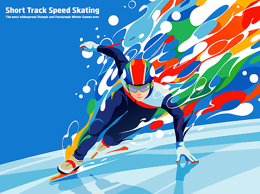 자연요소 스포츠용품 스포츠 올림픽 컨셉 스케이팅 파일형식 벡터 스피드스케이팅 운동선수 겨울스포츠 경기 얼음 스케이트 속도 기술 코너 컬러 물결 포즈 경쟁 협력 동계올림픽 패럴림픽 모션 연습 국내일러스트 일러스트 AI파일 역동적