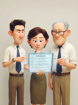 JPG 여자 남자 일러스트 협력 아이디어 기술 대화 사람 태블릿 사무실 업무 조직 목표 계획 확인 준비 점검 리스트 체크리스트 연말정산 13월 국내일러스트 AI일러스트 AI콘텐츠 컨셉 비즈니스 말하기 경제 전자제품 스마트기기 작업 날짜 파일형식