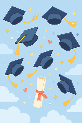 교육 감정 컨셉 졸업 이벤트 파일형식 벡터 졸업식 학위 증명서 하늘 축하 기쁨 장식 사랑 마음 학생 성공 기념일 학습 상징 즐거움 AI파일 국내일러스트 일러스트