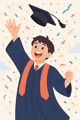 교육 감정 종이 컨셉 학교 관계 이벤트 파일형식 벡터 졸업 학생 기쁨 축하 색종이 성공 대학교 기념일 친구 가족 기념 행복 희망 AI파일 국내일러스트 일러스트