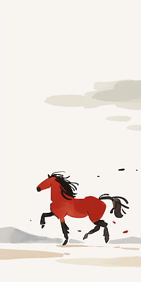 JPG 동물 일러스트 자연 하늘 풍경 초원 빨간색 달리기 운동 사막 자유 말 말_동물 방목 갈기 마굿간 힘찬 국내일러스트 병오년 AI일러스트 AI콘텐츠 컬러 컨셉 포유류 모션 건강 축산업 생태계 외양간 파일형식 2026년