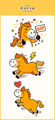 캐릭터 감정 동물캐릭터 컨셉 관계 모션 말_동물 파일형식 벡터 2026년 활발 달리기 응원 표정 그리기 창의력 즐거움 속도 사랑 에너지 스포츠 친구 일러캐릭터 AI파일 일러스트 말 말캐릭터 병오년