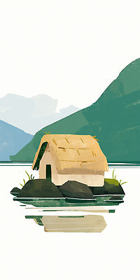 JPG 섬 겨울 일러스트 자연 하늘 지붕 산 주택 풍경 건물 일상 물 반사 일출 환경 고요 일몰 묘사 국내일러스트 AI일러스트 AI콘텐츠 자연요소 건축물 계절 라이프 노을 생태계 파일형식