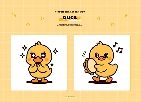 캐릭터 감정 악기 음악 컨셉 조류 문화예술 파일형식 벡터 오리 손뼉 노래 타악기 귀여움 그림 춤 즐거움 백그라운드 표현 세트 밝은색 행복 키치 일러스트 AI파일 일러캐릭터