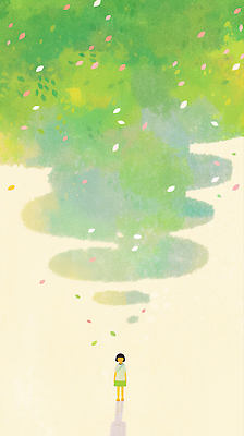 JPG 나무 꽃잎 감정 예술 컬러 일러스트 자연 하늘 나뭇잎 바닥 사람 일상 초록색 고요 봄 산책 떨어짐 장면 국내일러스트 AI일러스트 AI콘텐츠 식물 계절 꽃 컨셉 잎 휴식 라이프 생태계 파일형식