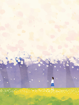 JPG 나무 여자 꽃잎 꽃 하늘색 꽃밭 일러스트 자연 하늘 따뜻함 풍경 일상 초록색 노란색 평화 고요 봄 감상 관찰 드로잉 풍경화 국내일러스트 AI일러스트 AI콘텐츠 식물 계절 컬러 컨셉 모션 미술 사람 라이프 파란색 그림 생태계 파일형식