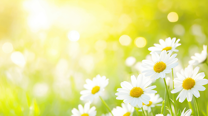 JPG 식물 편집이미지 감정 꽃밭 자연 생명 풍경 야외 초록색 여름 햇빛 태양 성장 땅 데이지 편집실사 AI포토 AI콘텐츠 자연요소 계절 꽃 컬러 CG 생태계 파일형식