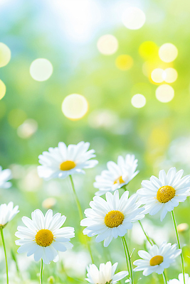 JPG 식물 편집이미지 꽃 꽃밭 자연 잔디 일상 초록색 여름 빛 햇빛 환경 들꽃 성장 데이지 편집실사 AI포토 AI콘텐츠 계절 컬러 라이프 태양 CG 생태계 파일형식