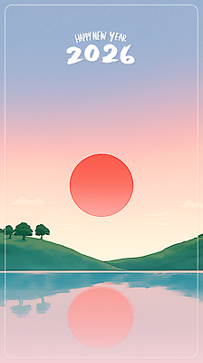 주간 자연요소 식물 감정 이벤트 물 노을 연도 생태계 파일형식 2026년 새해 일출 호수 자연 태양 산 나무 풍경 세계 새벽 기념일 아침 희망 컬러 하늘 뷰티풀 수면 반사 일몰 국내일러스트 일러스트 PSD 병오년