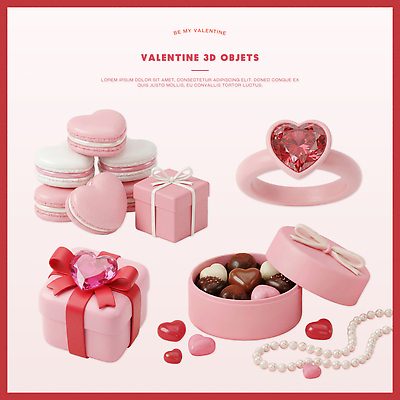 모양 기념일 감정 컬러 데이이벤트 디저트 이벤트 3D 광석 디지털합성 파일형식 사랑 선물 초콜릿 마카롱 분홍색 장식 생일 과자 하트 크리스마스 파티 상자 보석 편집3D 편집이미지 PSD 빨간색 오브젝트 발렌타인데이