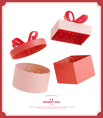 기념일 가구 컨셉 모션 놀이 선물 상자 3D 디지털합성 파일형식 탁자 리본 컬러 반짝임 장식 크리스마스 생일 포장 디자인 재료 놀이터 축하 편집3D 편집이미지 PSD 선물상자