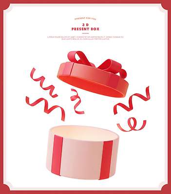기념일 감정 컨셉 포장 선물 이벤트 상자 3D 디지털합성 파일형식 리본 디자인 컬러 장식 축하 기쁨 생일 사랑 선물포장 편집3D 편집이미지 PSD 선물상자